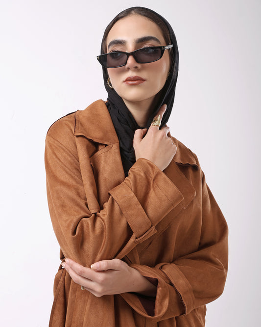 Wes Grace Long Suede Trench Coat