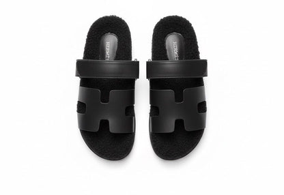 Hermes Chypre Sandals Fur-Lined